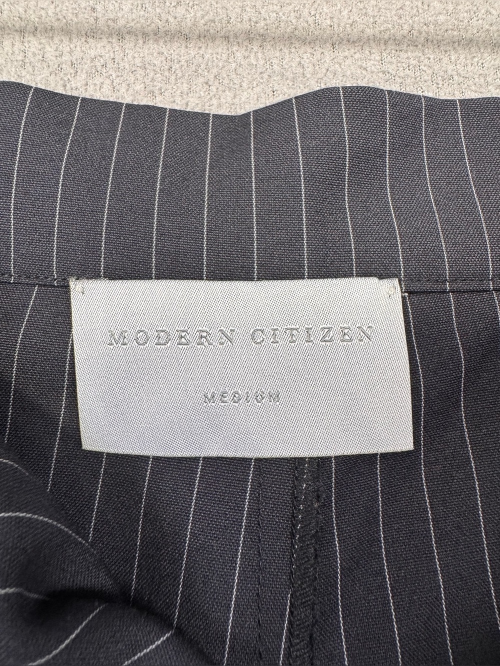 Modern Citizen Black Pinstripe Mini Skirt Skort with Flap Pockets, Medium - Picture 5 of 14
